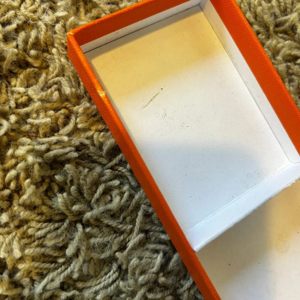 Authentic Hermes Orange Gift Box with Matching Shopping Bag Jewelry Box